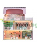 Дървена къщичка за кукли LED осветление и аксесоари